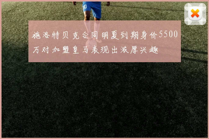 施洛特贝克合同明夏到期身价5500万对加盟皇马表现出浓厚兴趣