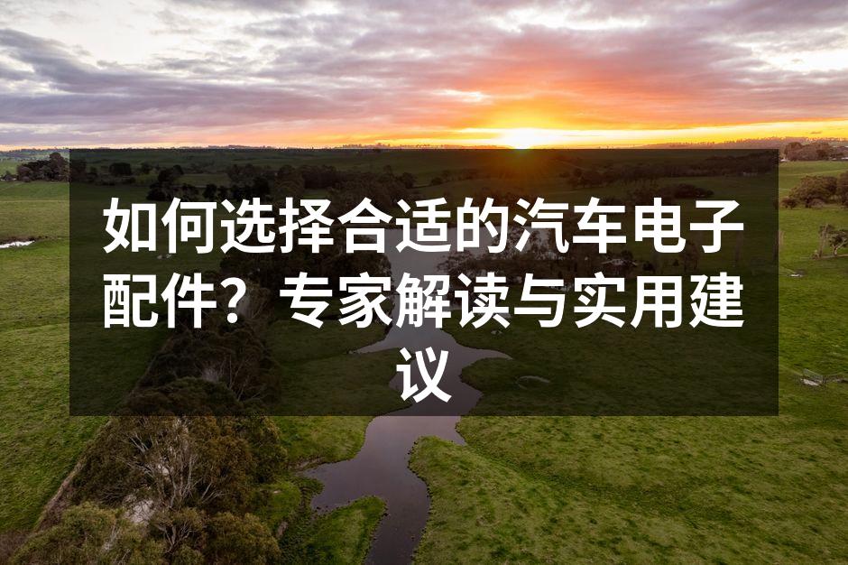 选购汽车电子配件的注意事项
